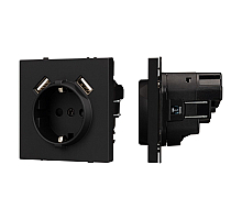 Механизм розетки с USB зарядкой Arlight SCT-NOBE-MUAA-SFPL-BK (230V, 16A) 054289