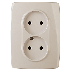 Розетка Эра 12-2007-02 2X2P, 16А-250В, б.л.