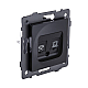 Розетка двойная RJ11 + RJ45 Cat.6, черный матовый Kollinger REA-011BM для Aspekt, Eleganz, Reflex