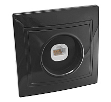 Розетка компьютерная RJ45 скрытой установки IP20, черная 'Дельта' General 477330