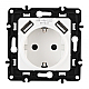 Розетка с заземлением, шторками + 2 USB Arte Milano 217.47-1.white