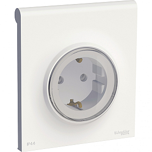 Розетка с крышкой Schneider Electric Odace S52R0370W