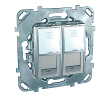 Розетка компьютерная 2хRJ45 Schneider Electric Unica MGU5.2020.30ZD