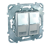 Розетка компьютерная 2хRJ45 Schneider Electric Unica MGU5.2020.30ZD