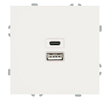 Розетка 2-местная USB + Type C Stekker RST10-5115-01 Эмили 49879
