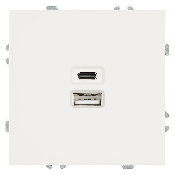 Розетка двухместная USB + Type C Stekker Эмили белый фарфор RST10-5115-01 49879