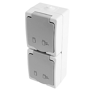 Розетка двухместная с крышкой с/з Stekker Велена PST16-22-54V 49737