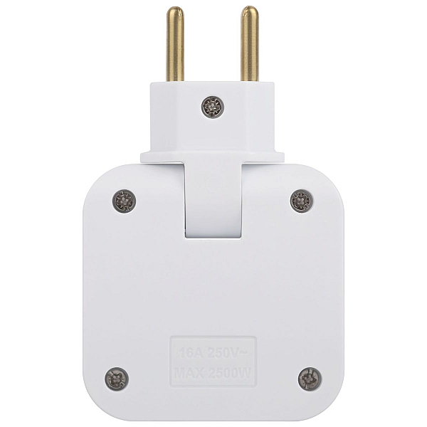 Разветвитель электрический Эра SPF-2-FL-USBC поворотный на 2 розетки + 2USB A+C 10А белый Б0069090