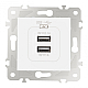 Розетка USB 2.1А+1А Arte Milano 203.46-1.white