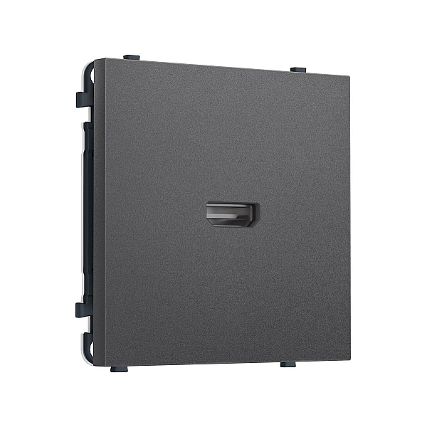 Комплект механизма розетки HDMI 2.1 SIGMA Антрацит серый 30V/900MS 4K-120HZ 8K-60Hz QUANT PRO Ambrella Volt MS664030 (SP6640, PR223)