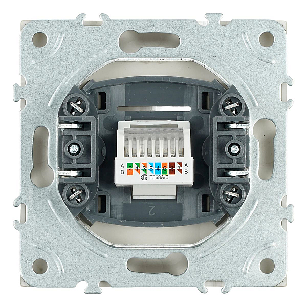 Розетка компьютерная 1-местная RJ-45 (механизм) Эмили, RST00-5117-08, кашемир, soft touch 49899