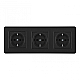 Розетка тройная (трехпостовая) с/з и шторками Arte Milano SET16-3-40-1x3 black