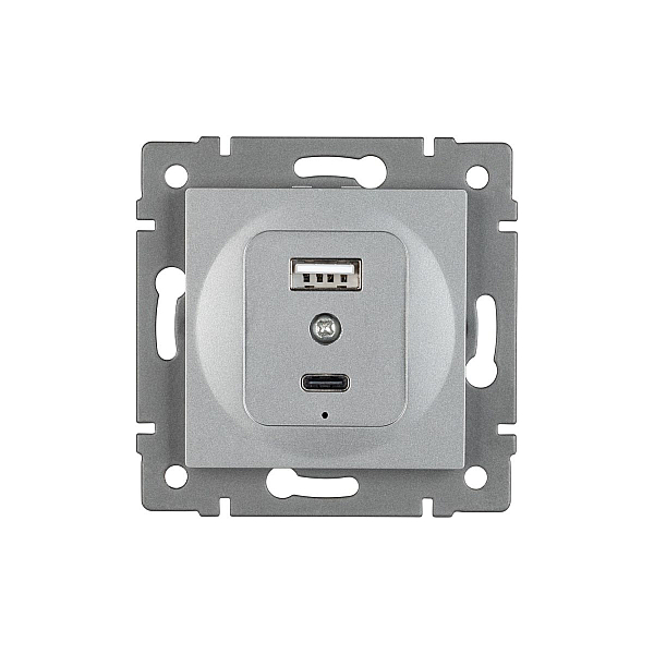 Механизм USB розетки Arlight SCT-MUAC-PL-GR-V (5V, 3A, QC4) 049840