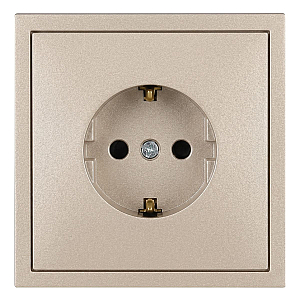 Розетка ЭРА Galaxy 15-2101-04 c заземлением 2P+E Schuko 16А-250В IP20 шампань Б0070625