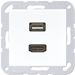 Розетка HDMI/USB Jung MAA1163WW