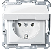 Розетка с крышкой Schneider Electric Merten MTN2311-0319