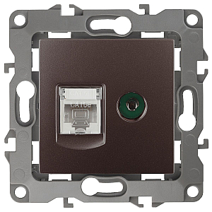 Розетка комбинированная RJ45+TV Эра 12-3110-13 Б0027448