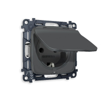 Комплект механизма розетки с/з со шторками и крышкой Ambrella Volt Omega MO908010