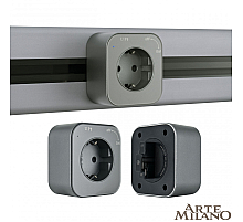 Трековая розетка Arte Milano Am-track-sockets 380022TS/ES Grey