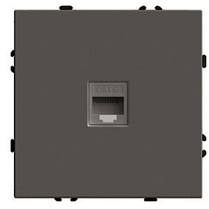 Розетка компьютерная 1-местная RJ-45 (механизм) Stekker Эмили RST00-5117-09 антрацит soft touch 49925