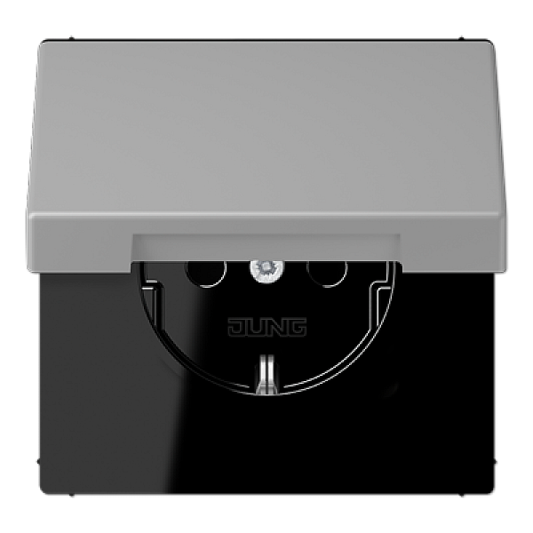 Розетка 2K+З с крышкой Jung LC1520BFKL204