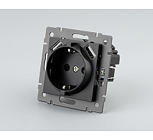 Механизм розетки с USB зарядкой Arlight SCT-MUAA-PL-BK-V (250V, 16A) 049819