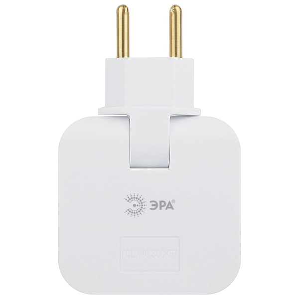 Разветвитель электрический Эра SPF-2-FL-USB поворотный на 2 розетки + 2USB 10А белый Б0069089