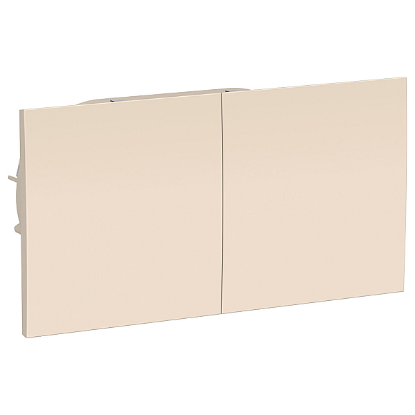 Розетка двойная 2К+З Systeme Electric AtlasDesign 16A 250V со шторками и крышкой бежевая ATN000228