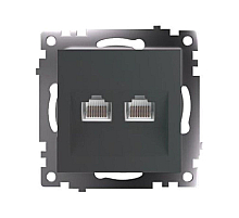 Розетка компьютерная 2-местная RJ-45 Stekker Катрин GLS00-7109-06 50008