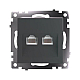 Розетка компьютерная 2-местная RJ-45 (механизм) Stekker GLS00-7109-06 Катрин, графит 50008