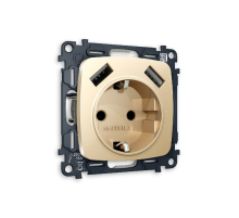 Комплект механизма розетки 2USB A+A 18W (быстрая зарядка) с/з Ambrella Volt Omega MO609010