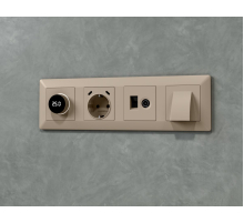 Комплект вывода кабеля с фиксатором Alfa Серо-бежевый матовый Quant Ambrella Volt MA375810 (AP3758, VM238)