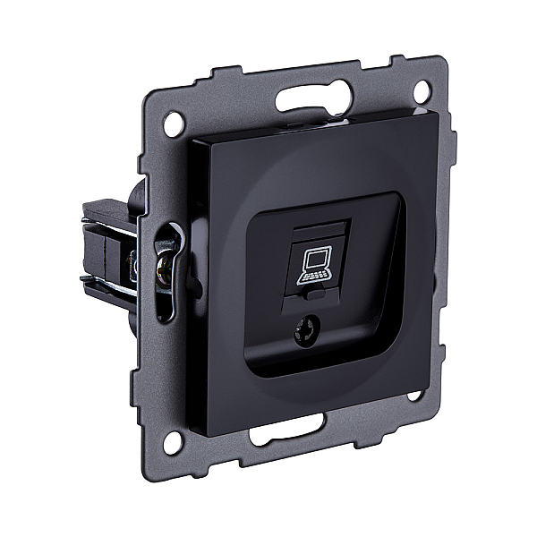 Розетка Ethernet RJ45 Cat.5, черный Kollinger REA-016BK для Aspekt, Eleganz, Reflex