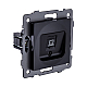 Розетка Ethernet RJ45 Cat.5, черный Kollinger REA-016BK для Aspekt, Eleganz, Reflex