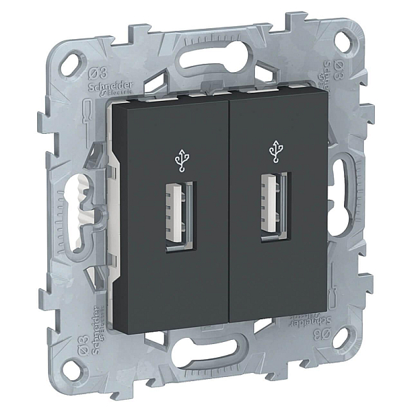 Розетка компьютерная USBx2 Schneider Electric Unica New NU542754