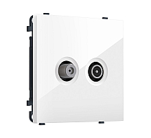 Комплект механизма розетки TV оконечной + SAT SIGMA Белый глянец 5-862MHz 3.5dB/950-2150MHz 3.8dB QUANT PRO Ambrella Volt MS113310 (SP1133, PR217)