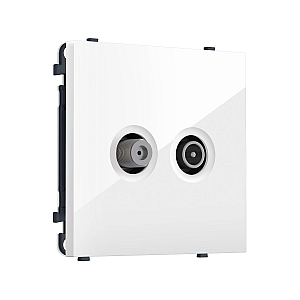 Комплект механизма розетки TV оконечной + SAT SIGMA Белый глянец 5-862MHz 3.5dB/950-2150MHz 3.8dB QUANT PRO Ambrella Volt MS113310 (SP1133, PR217)