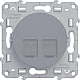 Розетка RJ45 двойная Schneider Electric Odace S53R481