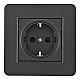 Комплект розетки с/з и шторками и рамкой Arte Milano SET16-1-40-1 black