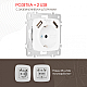 Розетка с заземлением, шторками + 2 USB Arte Milano 205.47-1.white