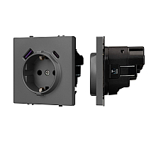 Механизм розетки с USB зарядкой Arlight SCT-NOBE-MUAC-SFPL-GR (230V, 16A) 054287