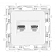 Розетка телефонная RJ11 + компьютерная RJ45 Arte Milano 217.44-1.white