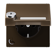 Розетка Schuko с крышкой и замком Jung ME1520NAKLSLAT