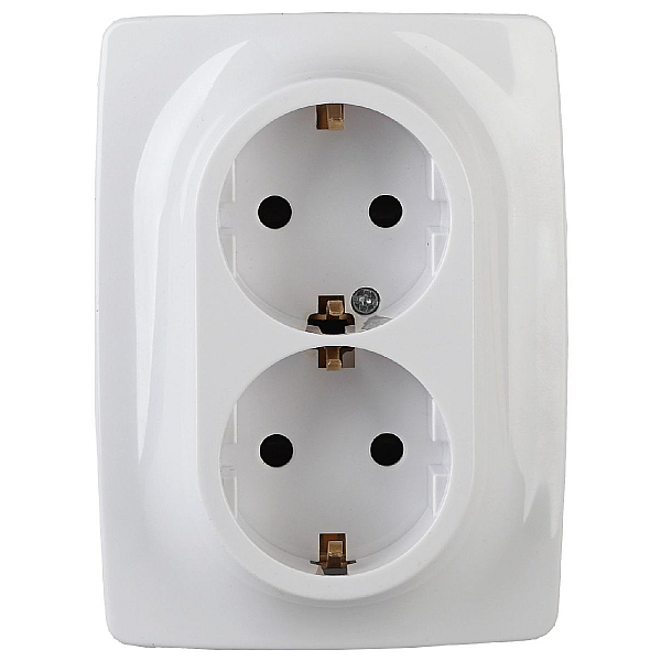 Розетка ЭРА 12 2x2P E Schuko со шторками 16A 250V 12-2008-01 Б0038812