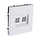 Розетка двойная Ethernet RJ45 Cat.6, белый глянцевый Kollinger Eclipse EC-018WG