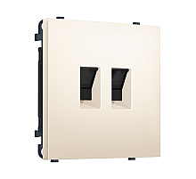 Комплект механизма компьютерной двойной розетки SIGMA Жемчужно-кремовый RJ-45 Ambrella Volt MS252110 (SP2521, PR189)