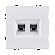 Розетка двойная Ethernet RJ45 Cat.6, белый глянцевый Kollinger Eclipse EC-018WG