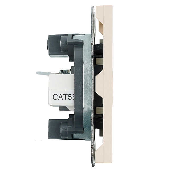 Розетка TV + компьютерная RJ-45 (механизм), Stekker Эмили, RST00-5106-08, кашемир, soft touch 49898