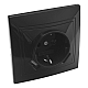 Розетка 2П+З с защ. шт. 16А 250В + USB порт Tape-A 2,1А 5В IP20, черная 'Дельта' General 477326