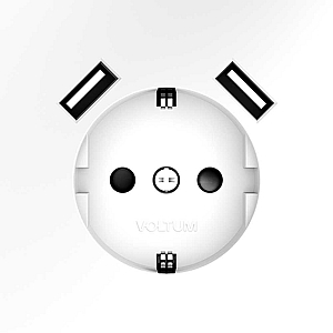 Розетка с USB Voltum S70 VLS040402 (белый матовый)
